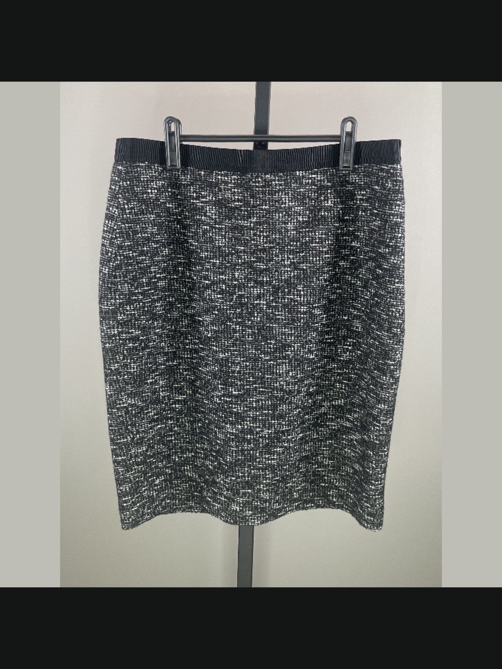 NEW Ann Taylor Skirt Womens 12 black white tweed pencil classic